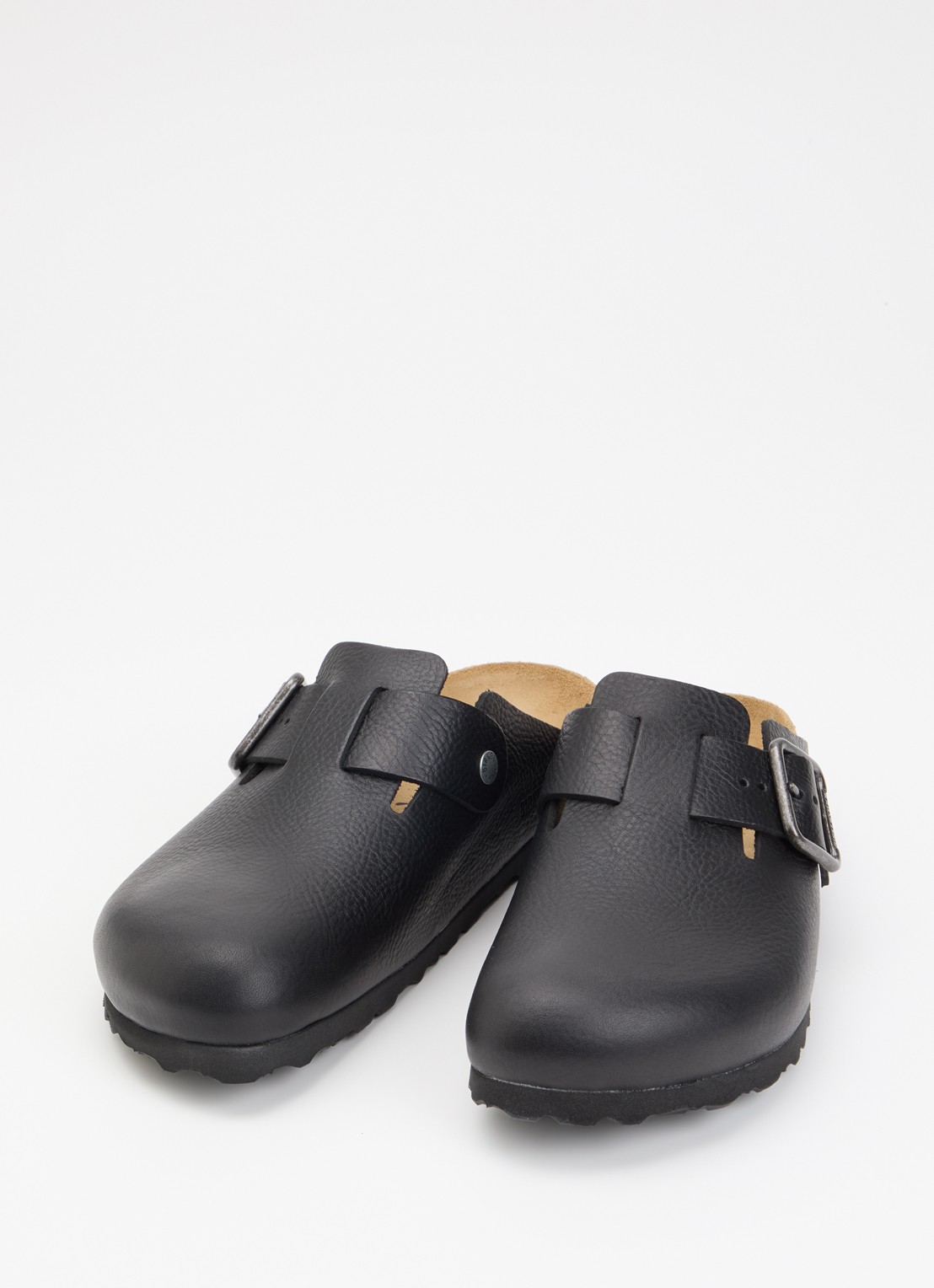 Birkenstock Narrow Fit Boston muiltje van leer - detail zwart