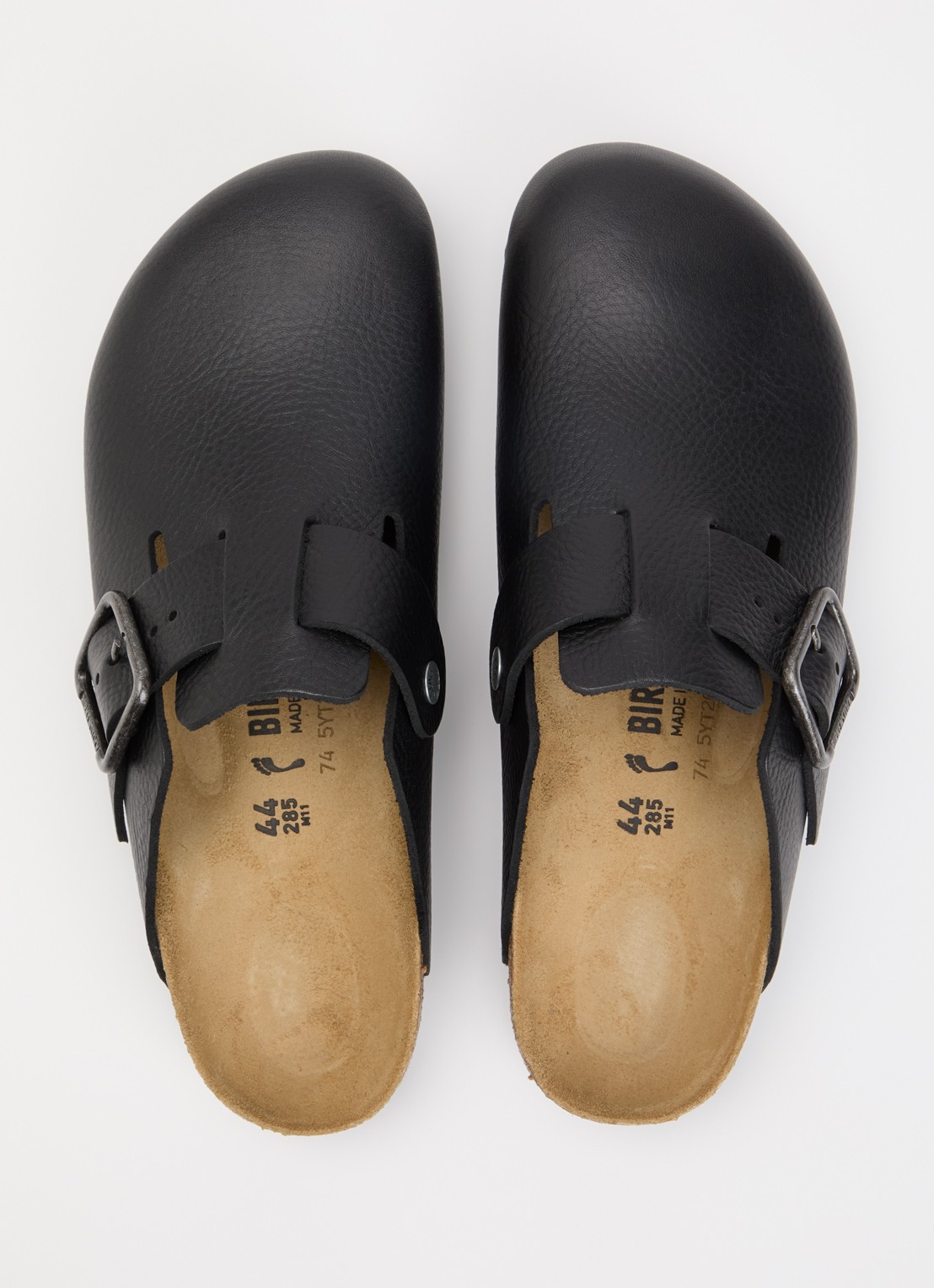 Birkenstock Narrow Fit Boston muiltje van leer - detail 2 zwart
