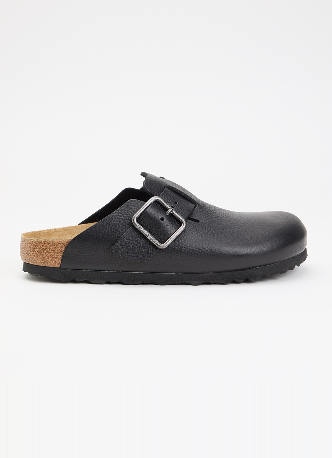Birkenstock Narrow Fit Boston muiltje van leer - voorkant 4 zwart