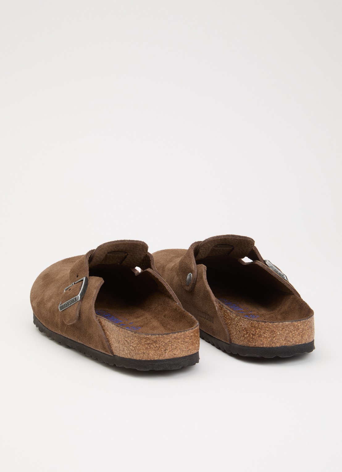 Birkenstock Narrow Fit Boston muiltje van suéde  - achterkant 4 donkerbruin