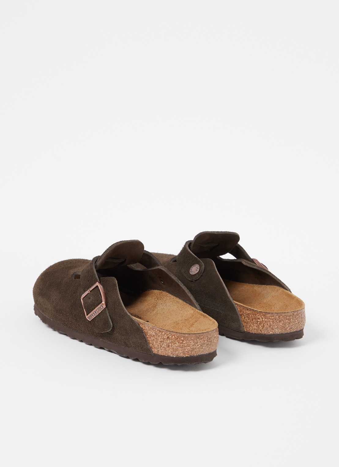 Birkenstock Narrow Fit Boston muiltje van suède - achterkant 2 bruin