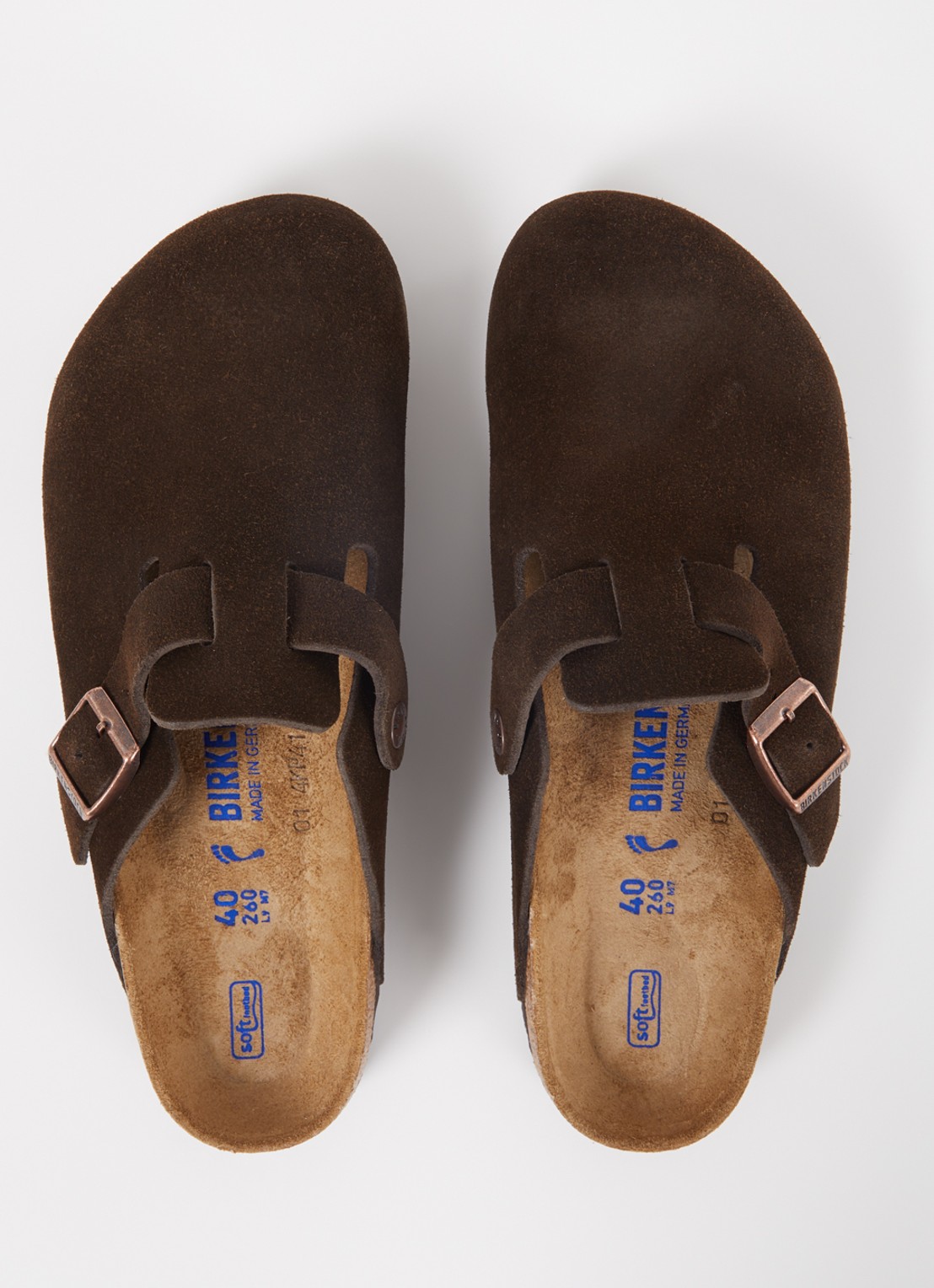 Birkenstock Narrow Fit Boston muiltje van suède - detail 3 hazelnootbruin