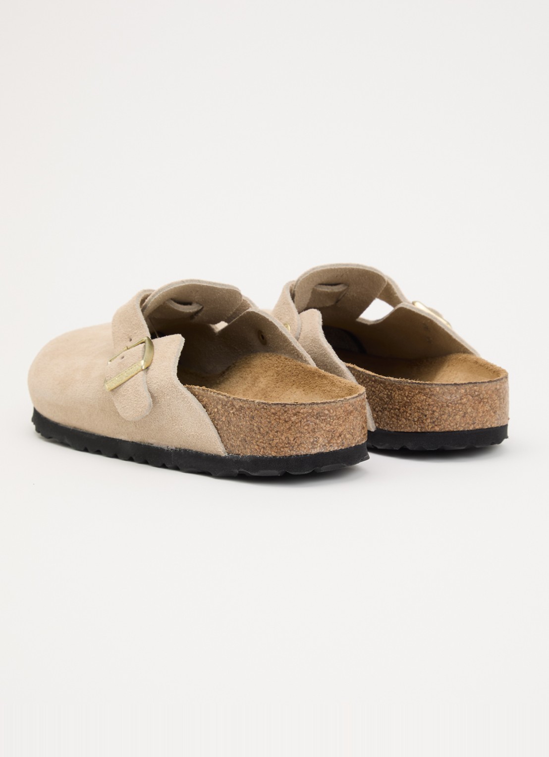 Birkenstock Narrow Fit Boston muiltje van suède - achterkant 5 beige