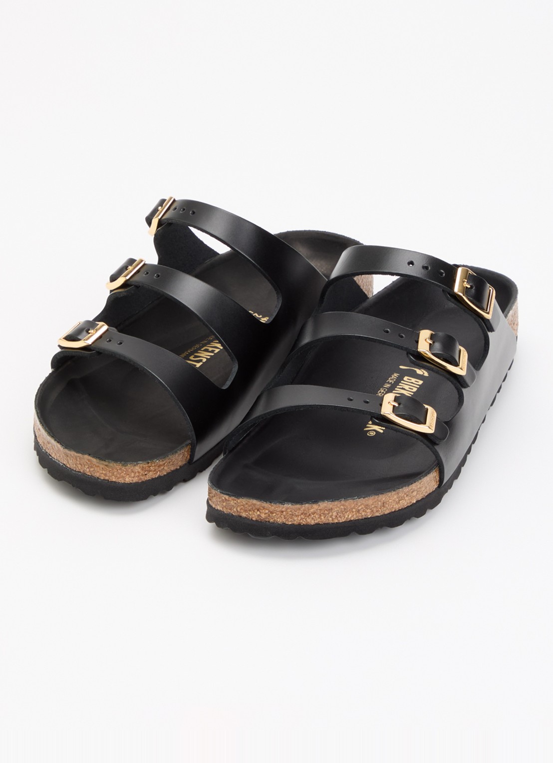 Birkenstock Narrow Fit Florida Fresh slipper van leer - detail 2 zwart