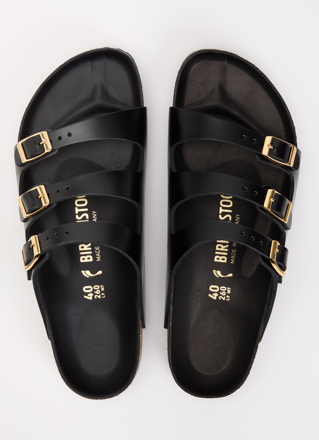 Birkenstock Narrow Fit Florida Fresh slipper van leer - detail 3 zwart