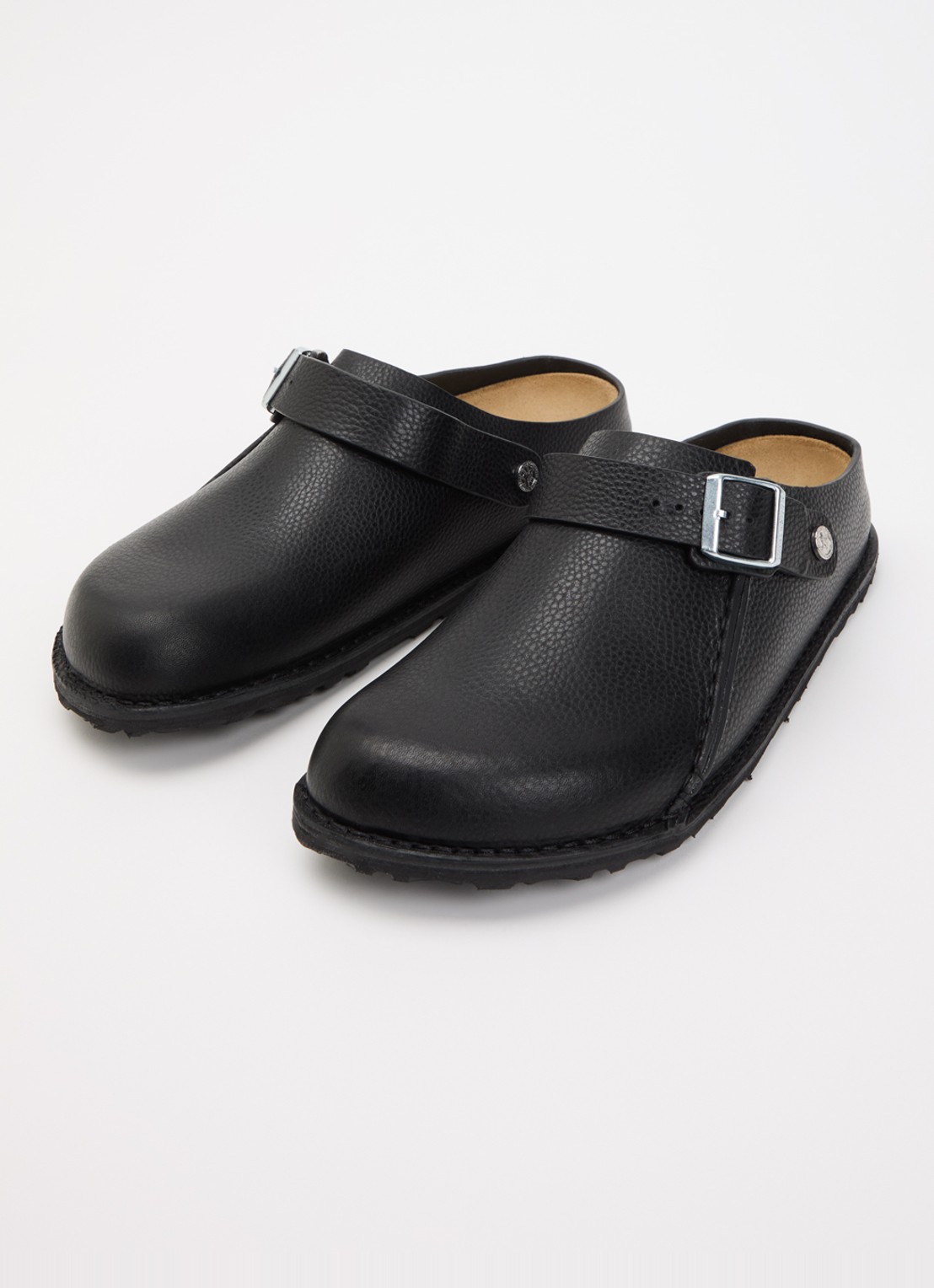 Birkenstock Narrow Fit Lutry Premium muiltje van leer - detail 3 zwart