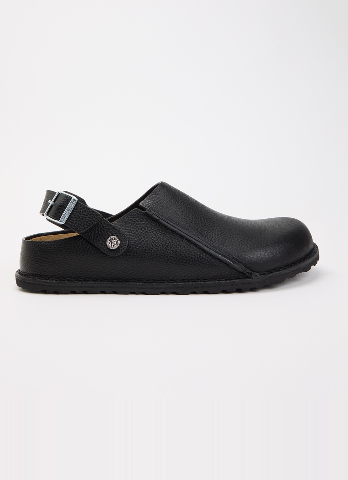 Birkenstock Narrow Fit Lutry Premium muiltje van leer - voorkant 2 zwart