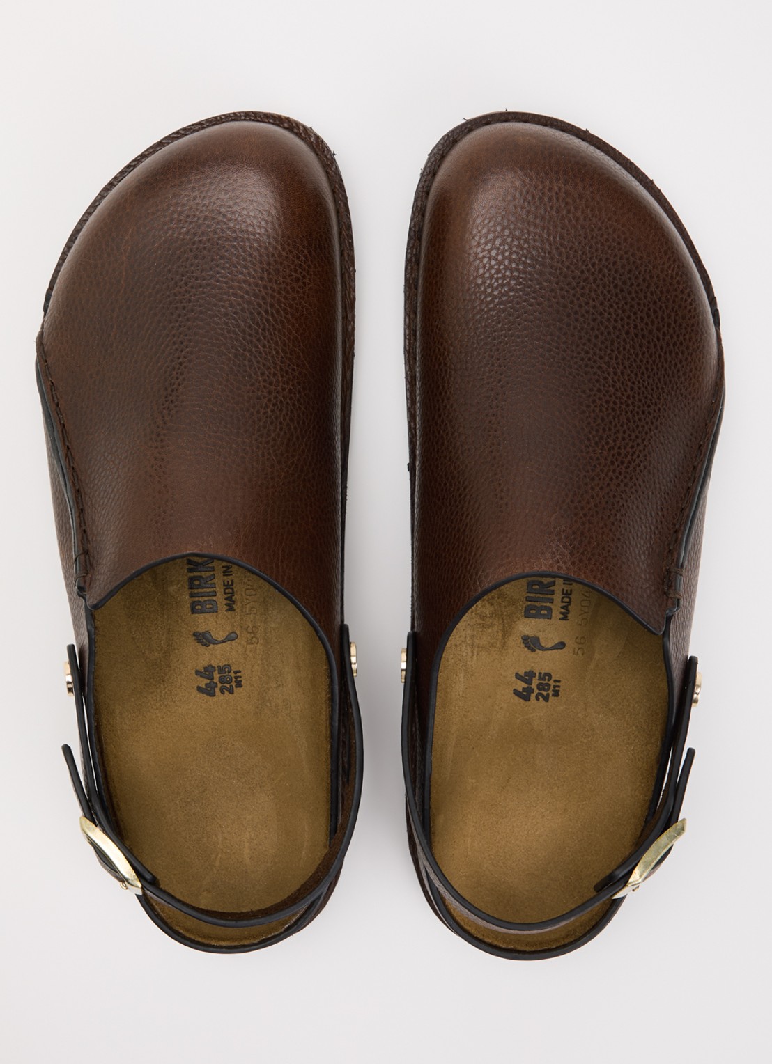 Birkenstock Narrow Fit Lutry Premium muiltje van leer - detail 3 donkerbruin