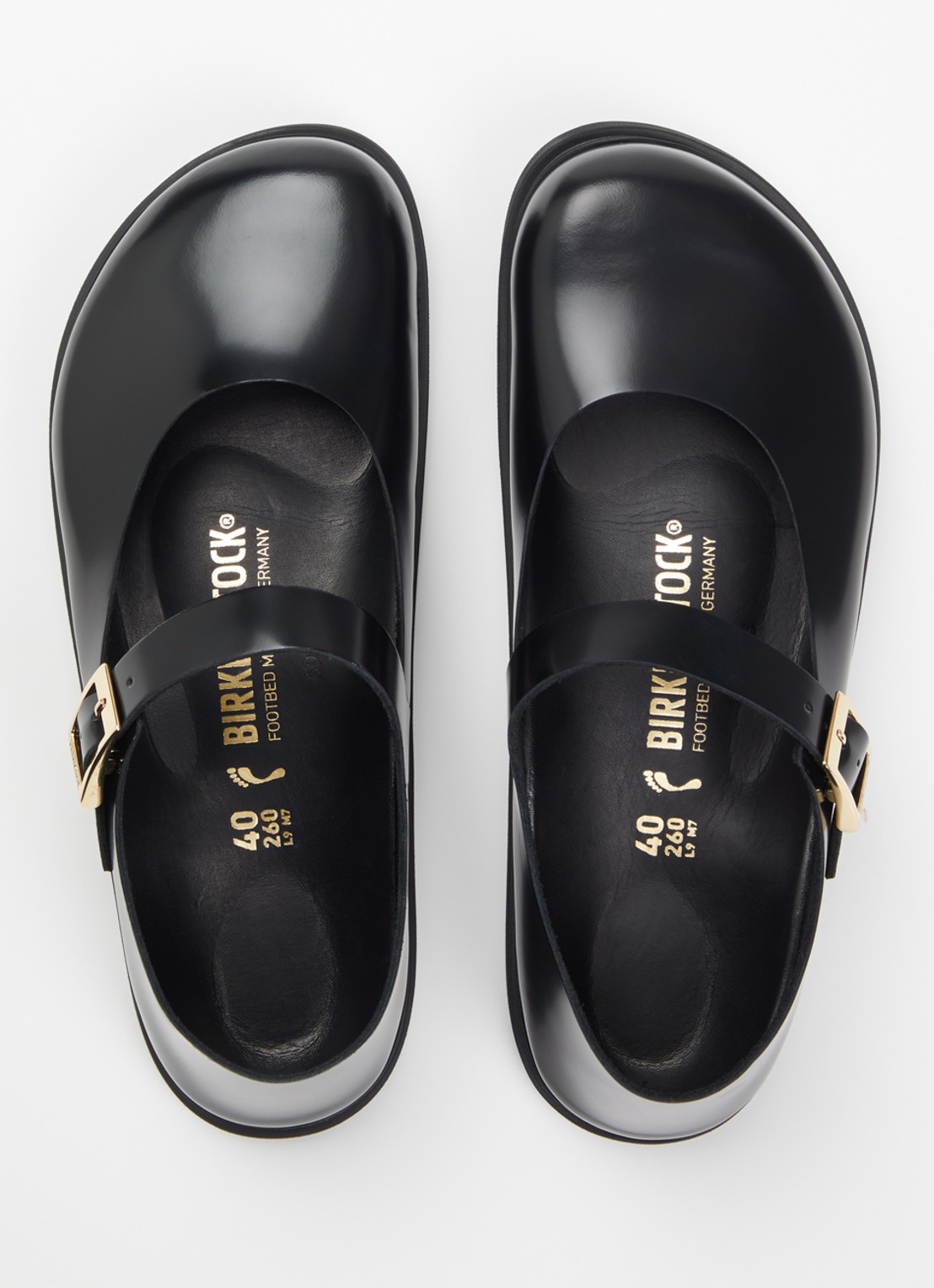 Birkenstock Narrow Fit Mantova ballerina van lakleer - detail 4 zwart
