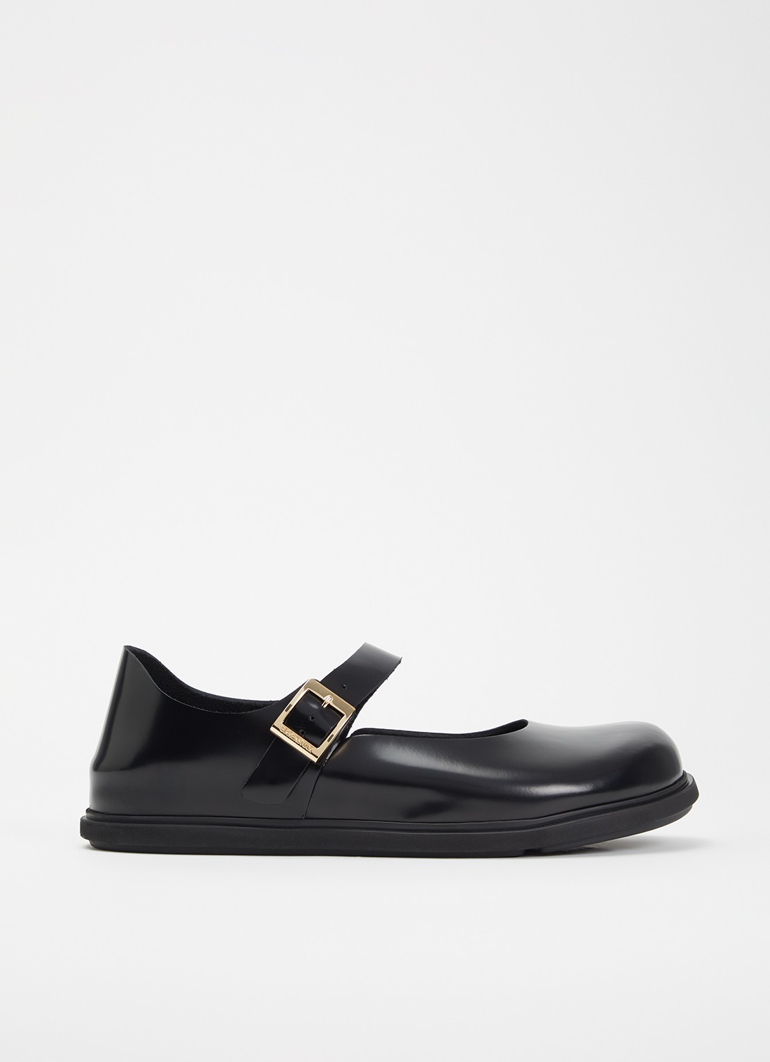 Birkenstock Narrow Fit Mantova ballerina van lakleer - voorkant 2 zwart