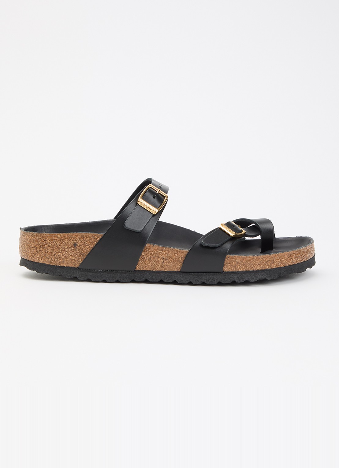 Birkenstock Narrow Fit Mayari sandaal van leer - voorkant diepzwart