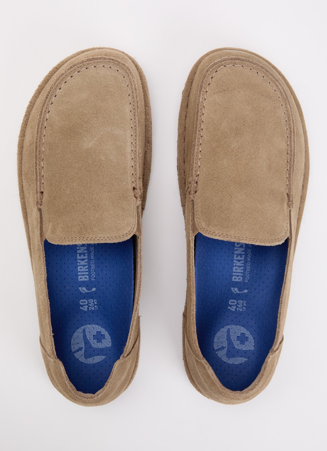 Birkenstock Narrow Fit Utti mocassin van suède - detail 2 zand