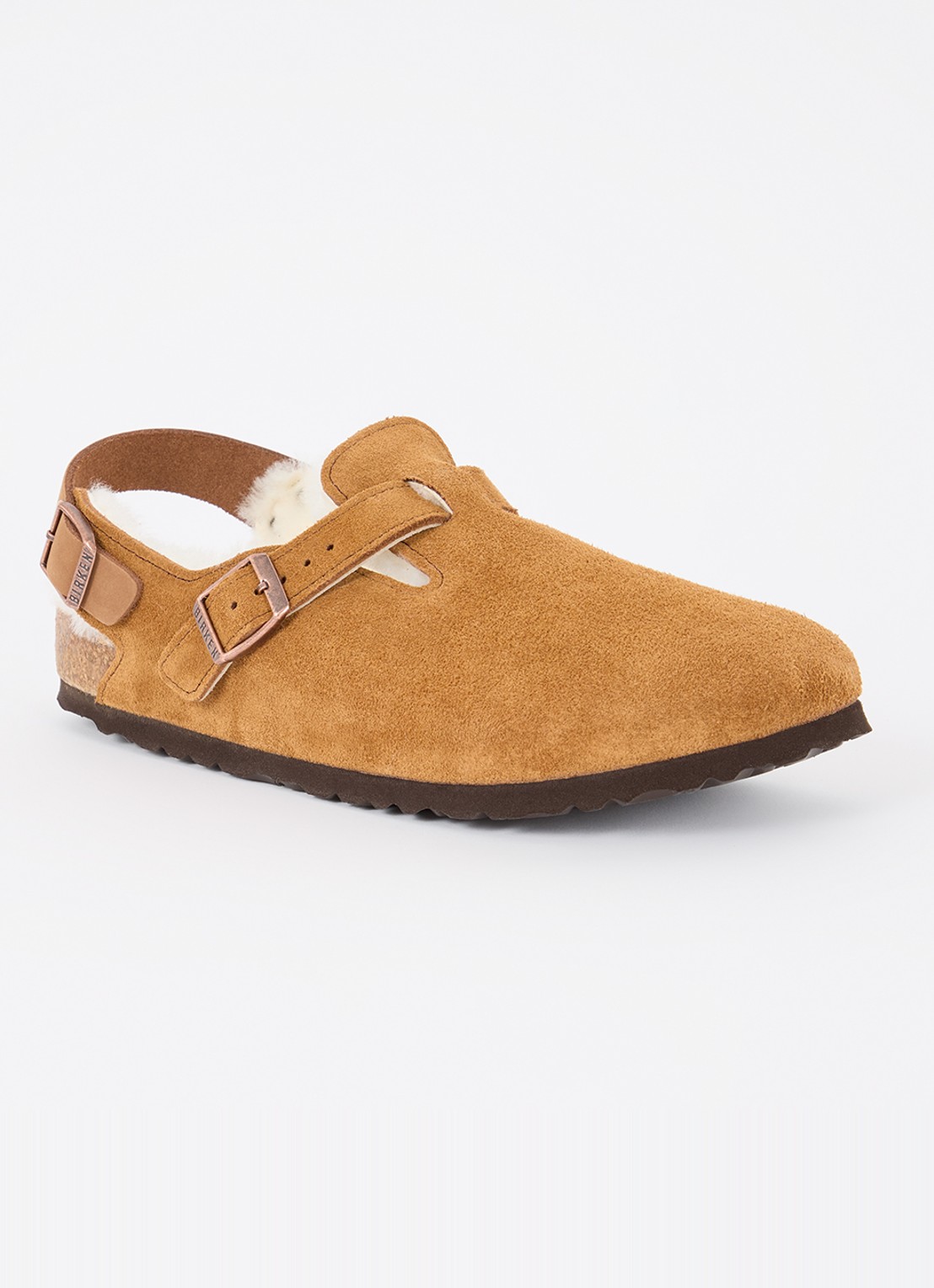 Birkenstock Tokio sandaal van suède - voorkant 4 cognac
