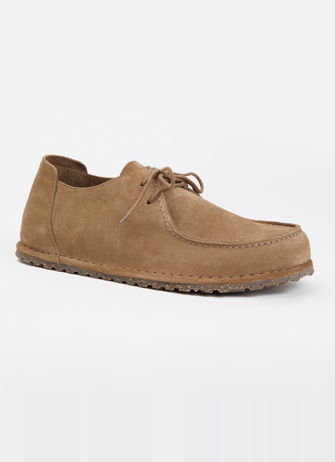 Birkenstock Utti Lace veterschoen van suède - voorkant 4 zand