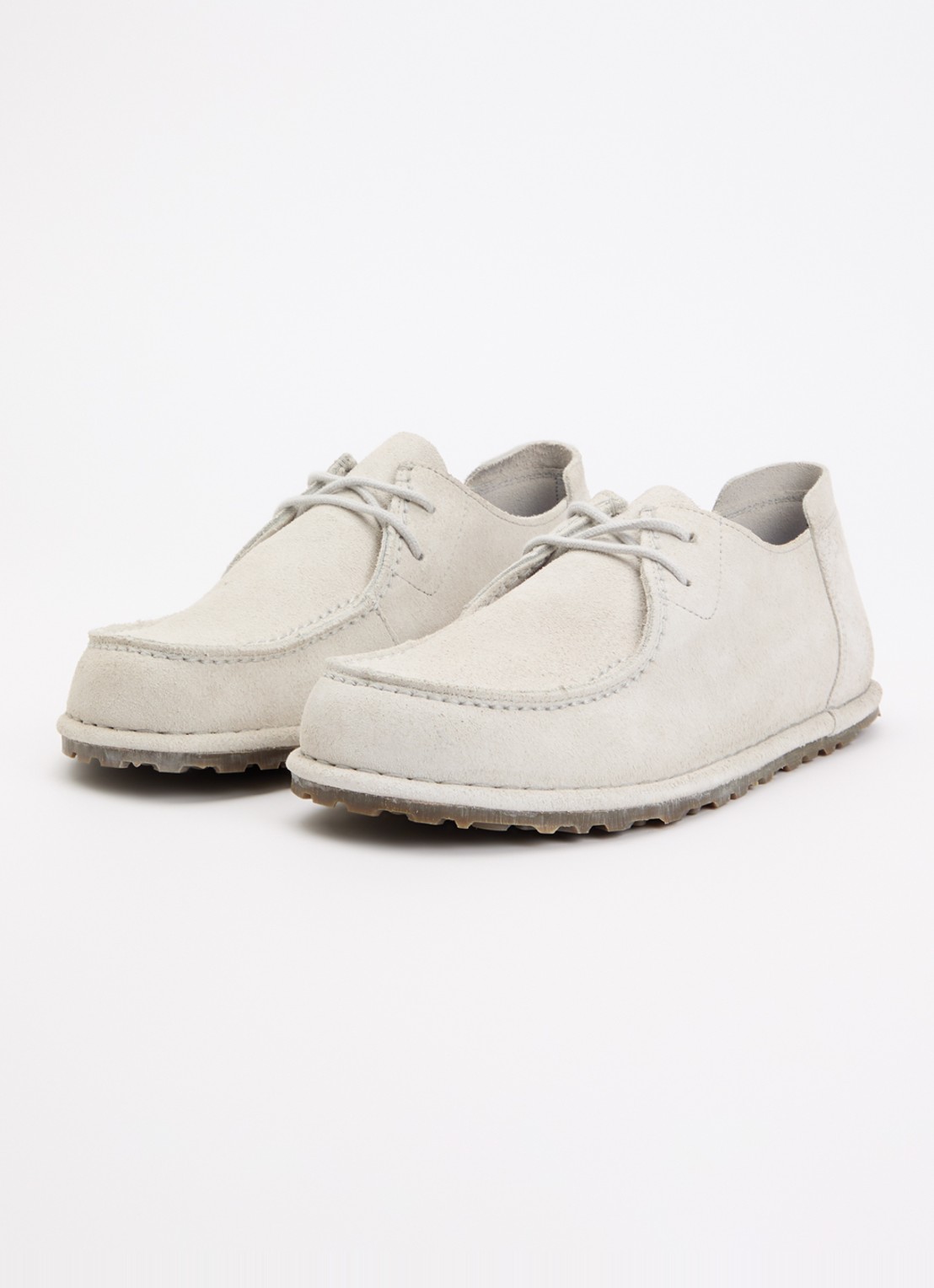 Birkenstock Utti Lace veterschoen van suède - detail wit