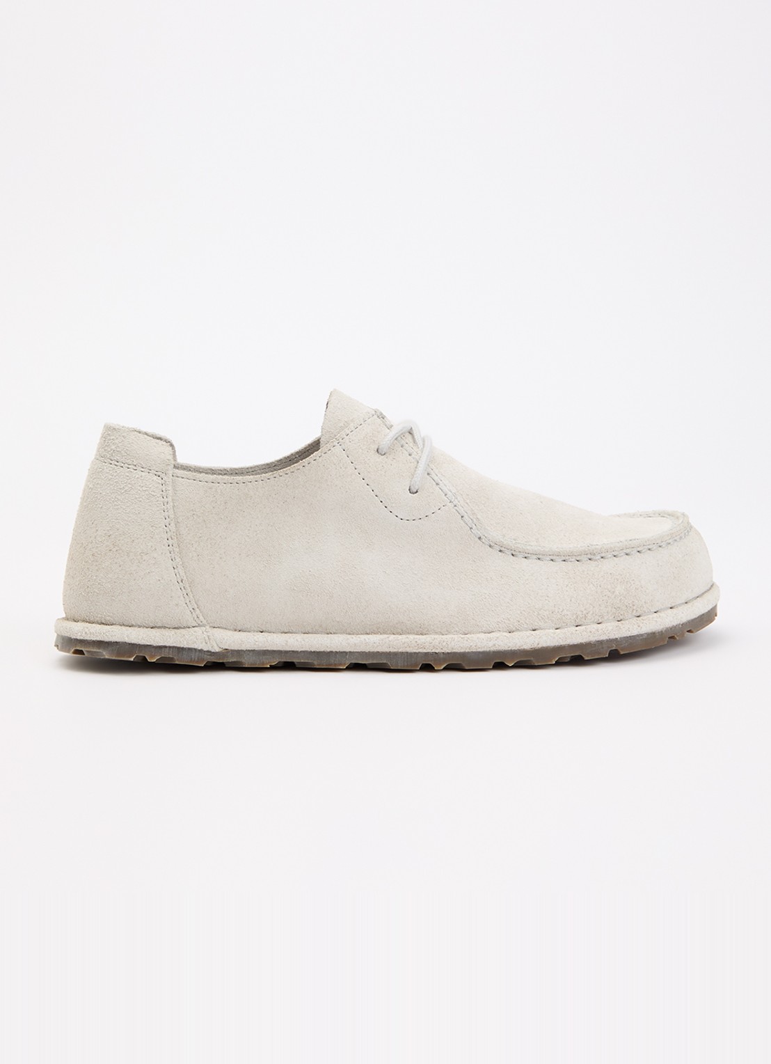 Birkenstock Utti Lace veterschoen van suède - voorkant 4 wit