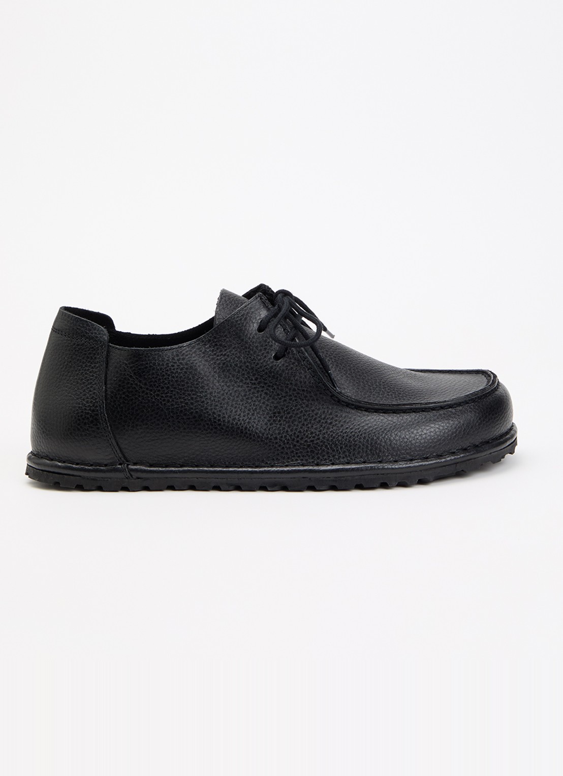 Birkenstock Utti veterschoen van leer - voorkant 3 zwart