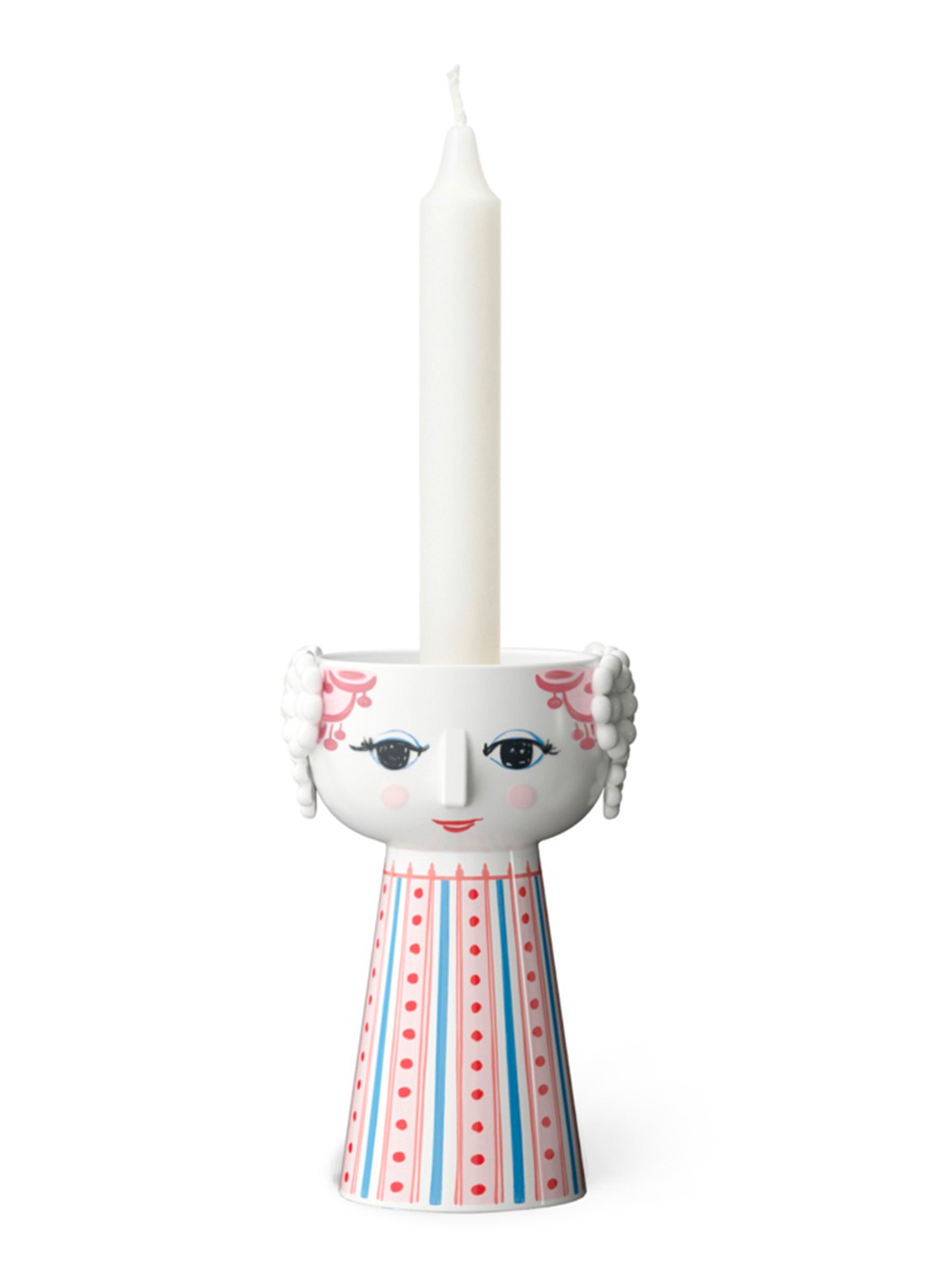 Bjørn Wiinblad Eva kandelaar 14 cm - voorkant roze