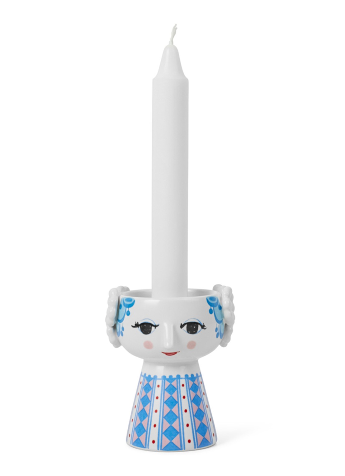 Bjørn Wiinblad Eva kandelaar 9.5 cm - voorkant blauw