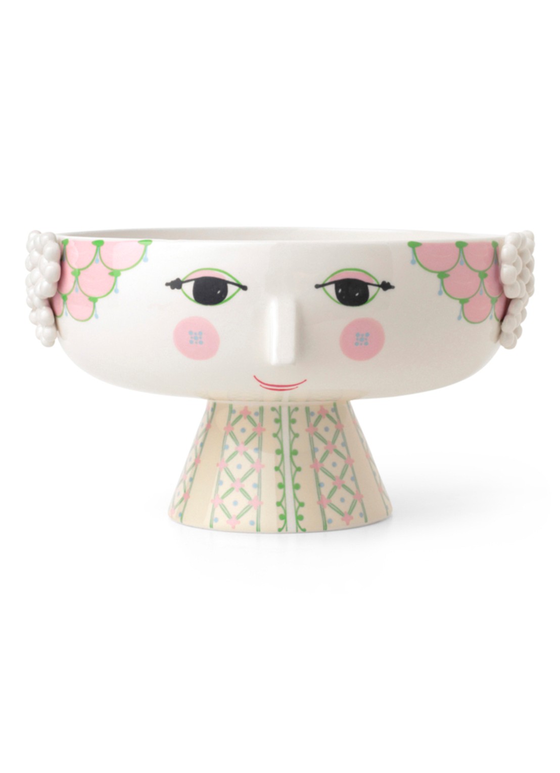 Bjørn Wiinblad Eva schaal 24 cm  - voorkant 2 roze