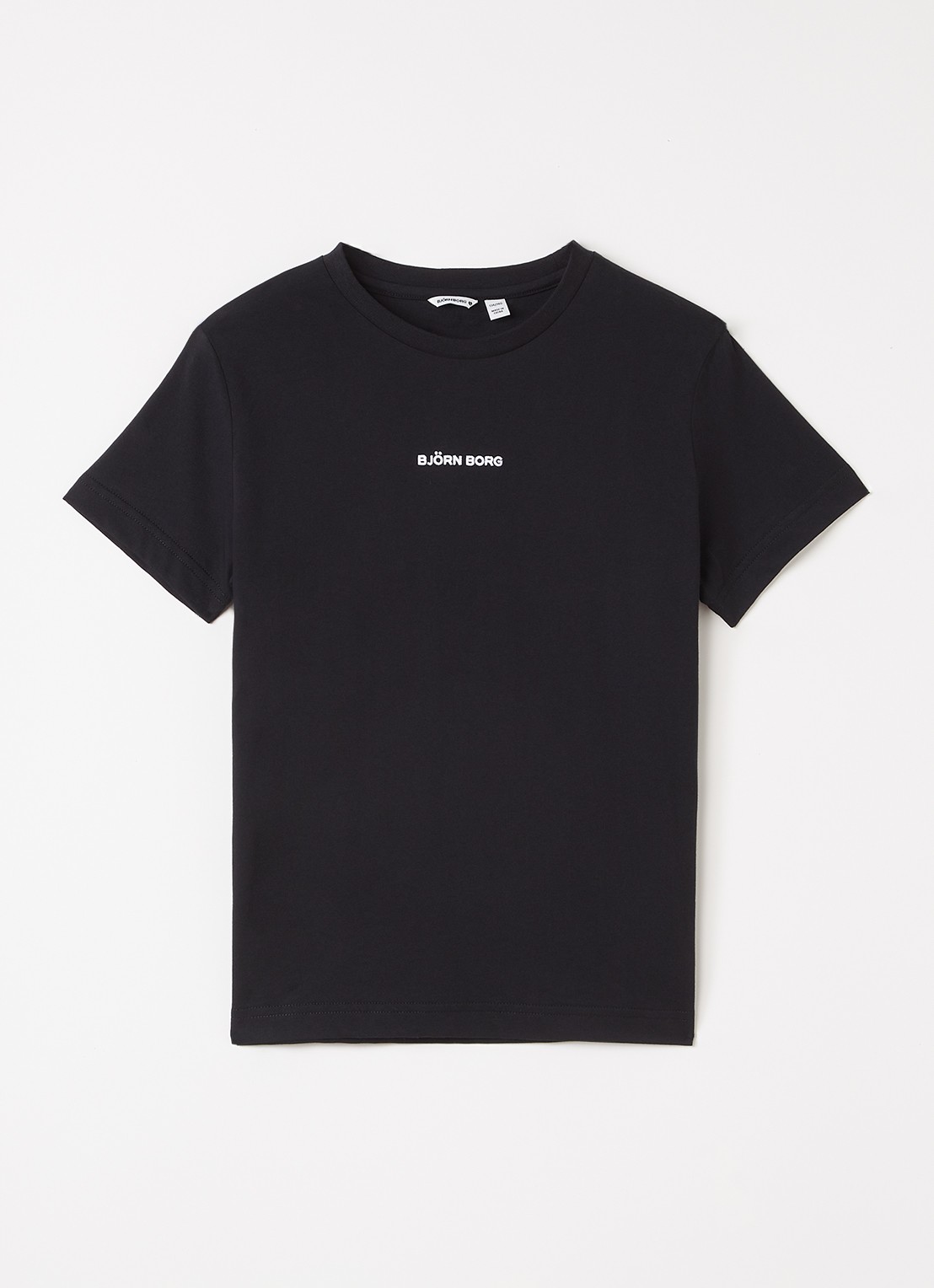 Björn Borg Borg Classic T-shirt met logoborduring - voorkant zwart