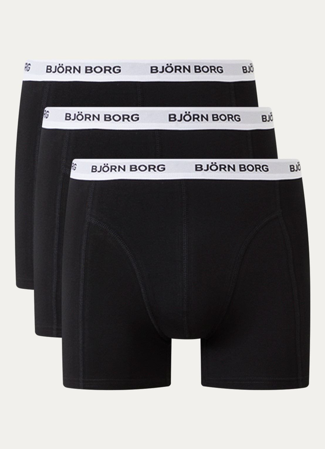 Björn Borg Boxershort van katoen in 3-pack - voorkant 2 zwart