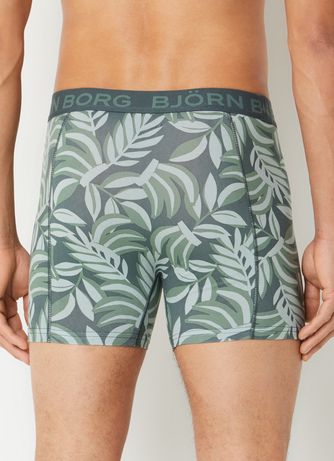 Björn Borg Boxershort van katoen in 5-pack - achterkant legergroen
