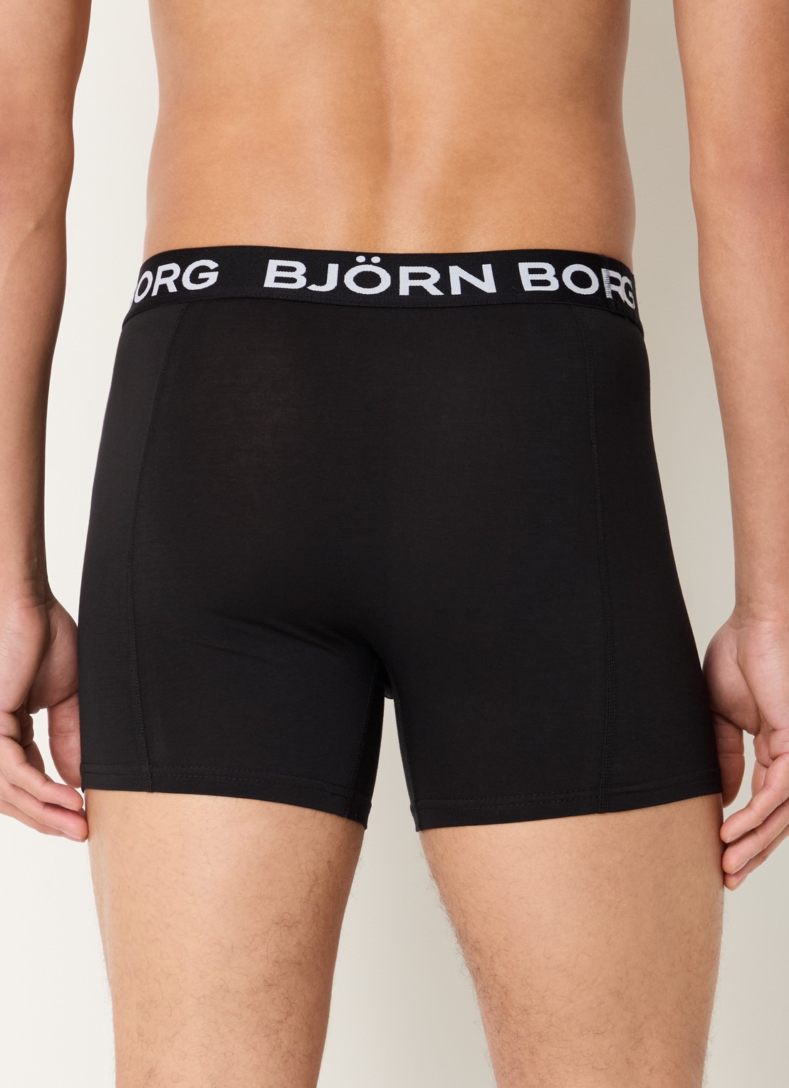 Björn Borg Boxershorts met logoband in 12-pack - achterkant 4 zwart