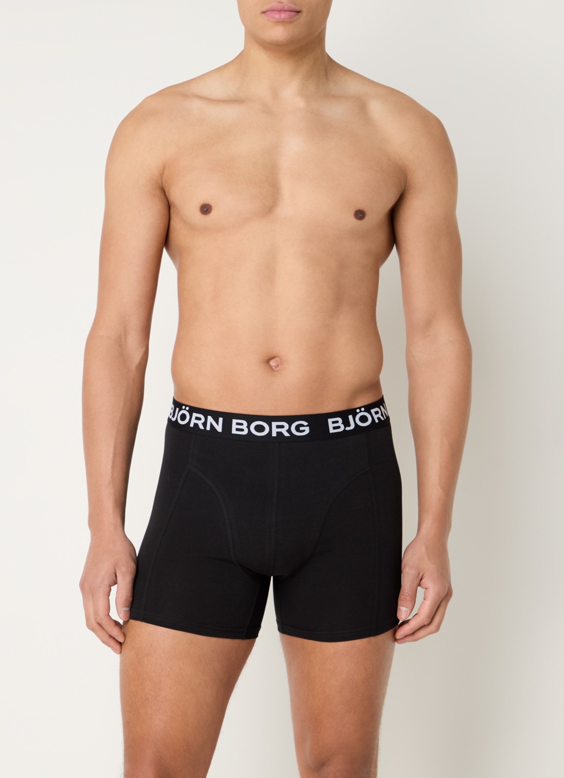 Björn Borg Boxershorts met logoband in 12-pack - voorkant 2 zwart