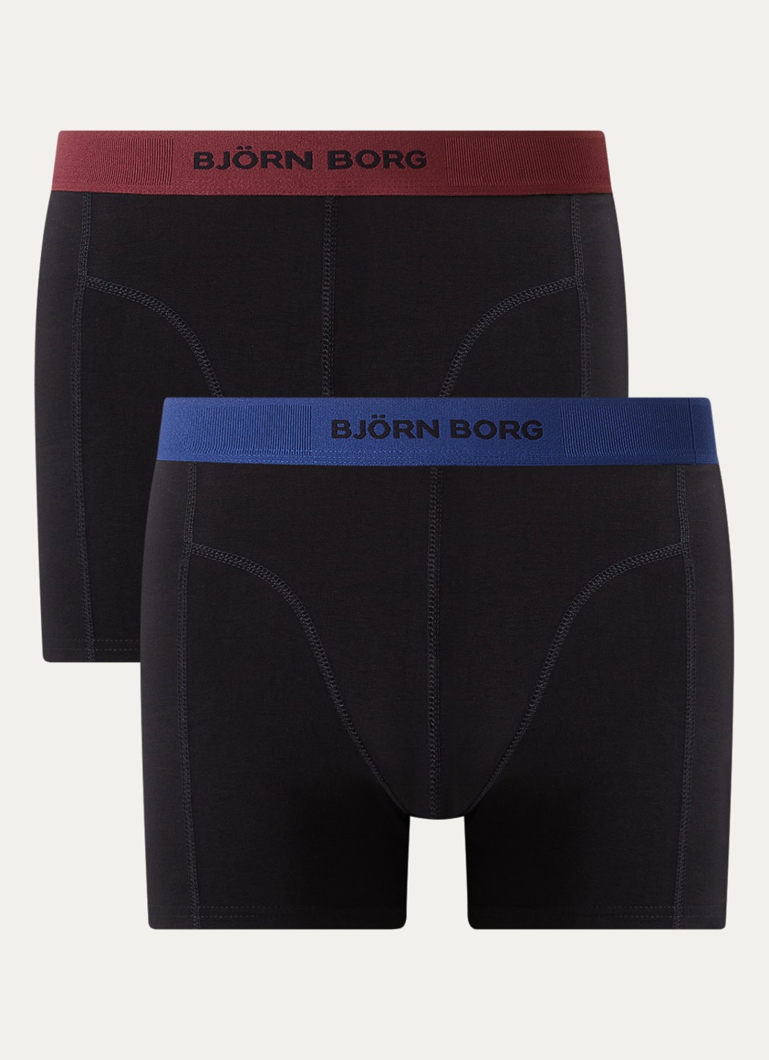Björn Borg Boxershorts met logoband in 2-pack - voorkant zwart