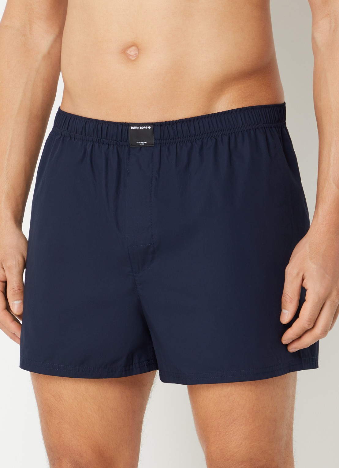 Björn Borg Boxershorts met logoband in 2-pack - voorkant 2 donkerblauw