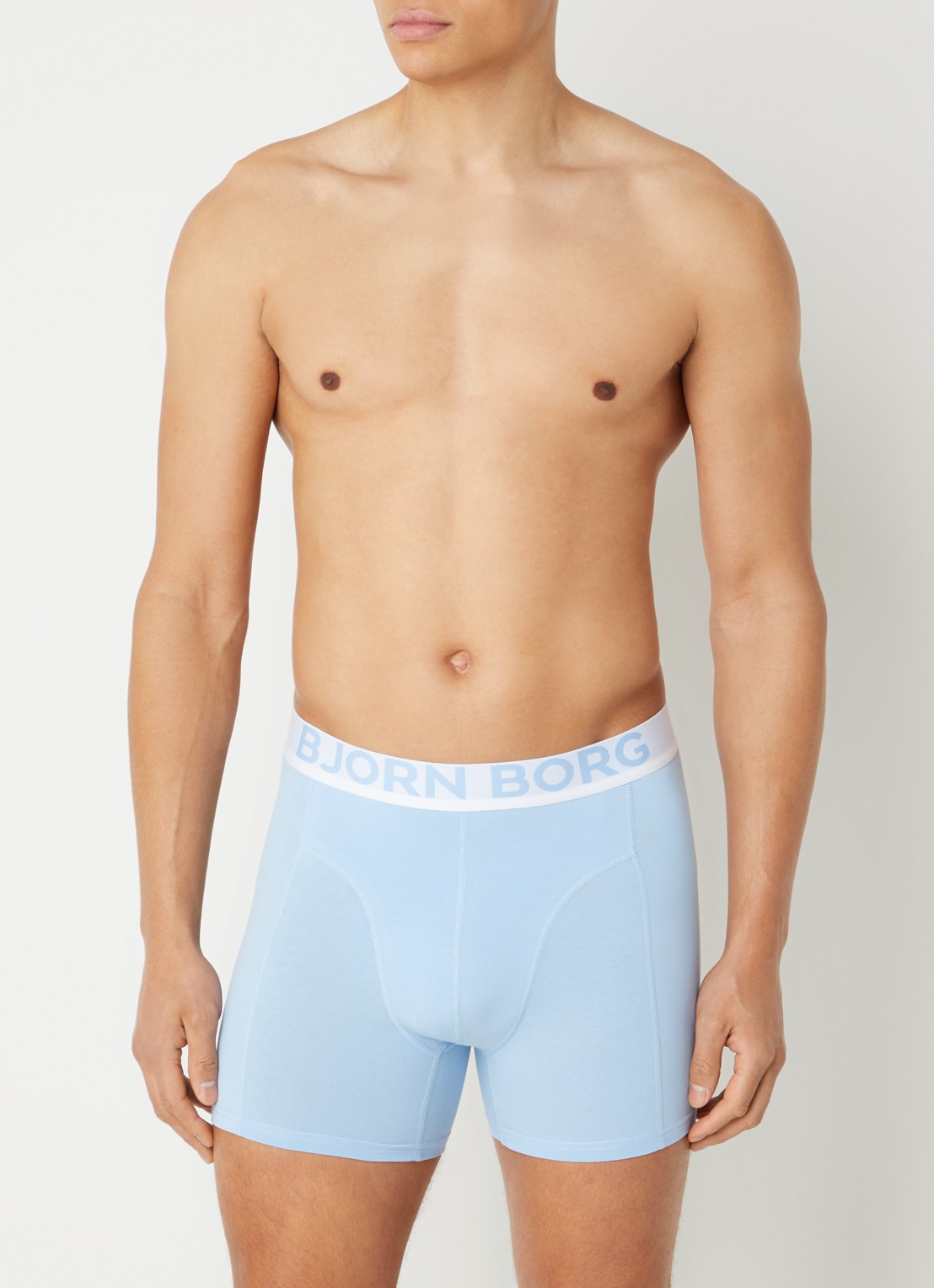 Björn Borg Boxershorts met logoband in 2-pack - detail 4 lichtblauw