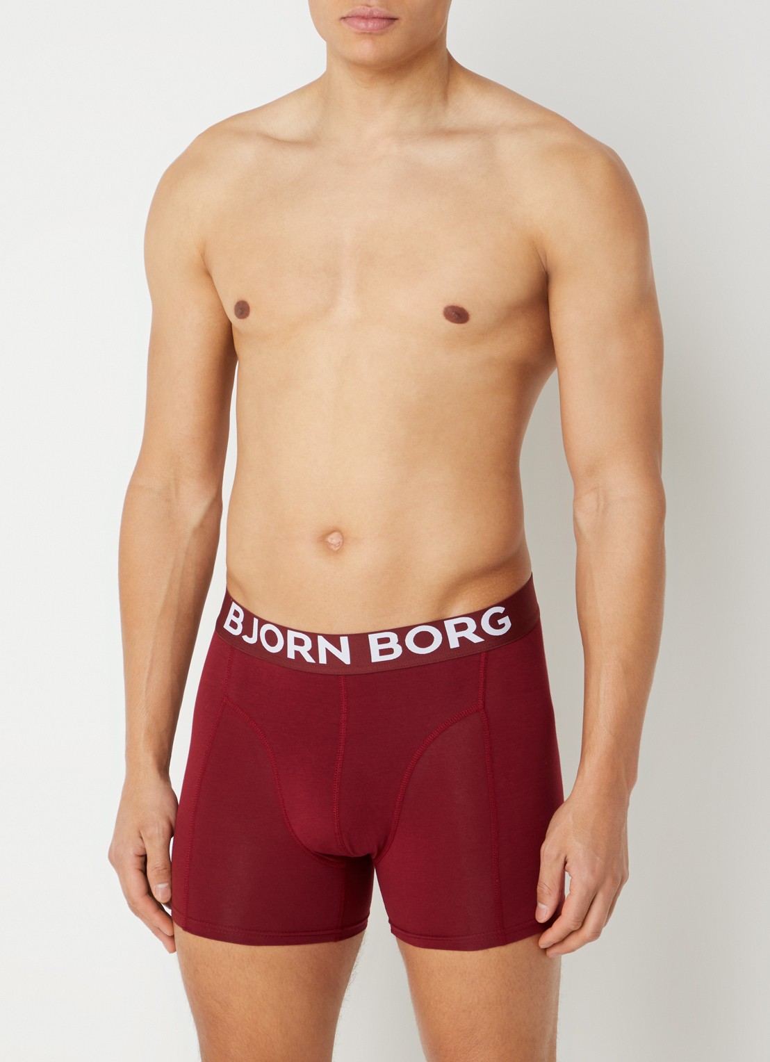Björn Borg Boxershorts met logoband in 2-pack - detail 4 bordeauxrood