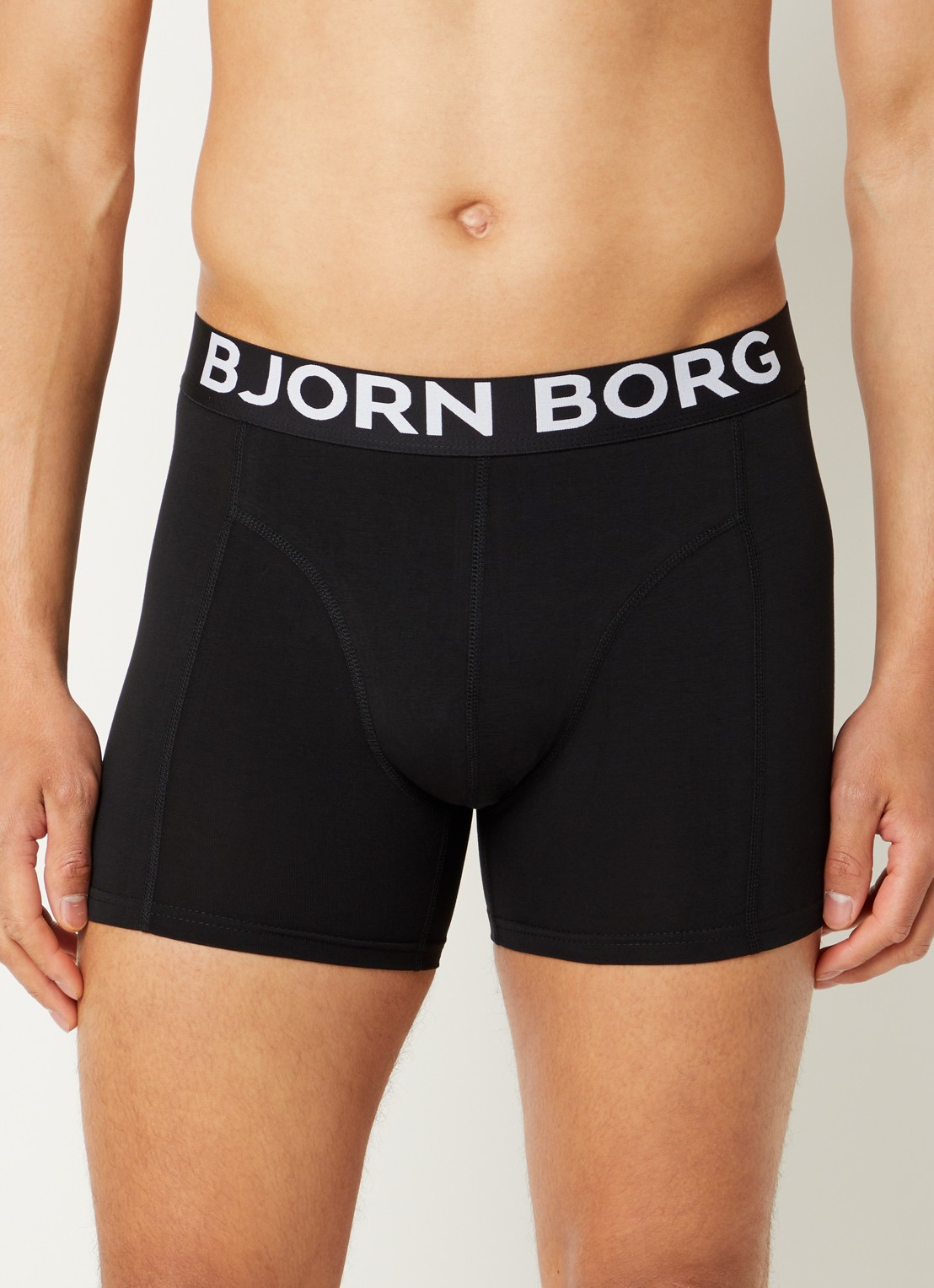 Björn Borg Boxershorts met logoband in 2-pack - voorkant 4 donkerblauw