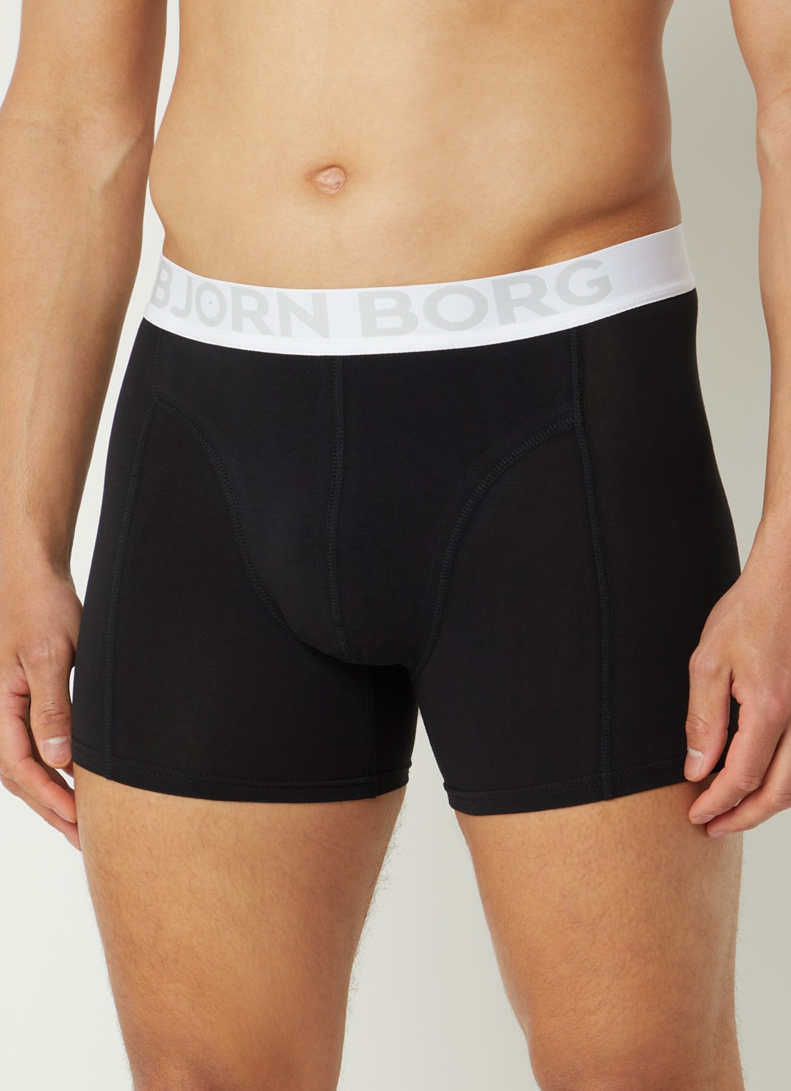 Björn Borg Boxershorts met logoband in 2-pack - voorkant 2 grijs