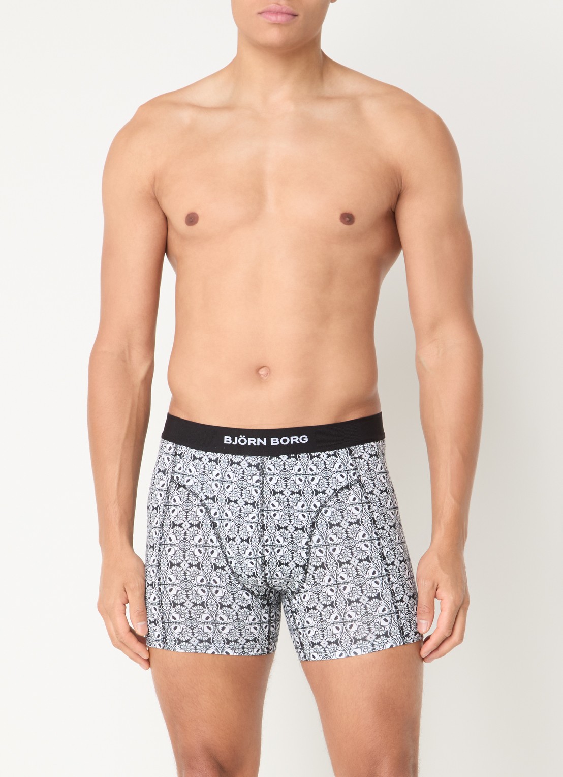 Björn Borg Boxershorts met logoband in 2-pack - voorkant 2 zwart
