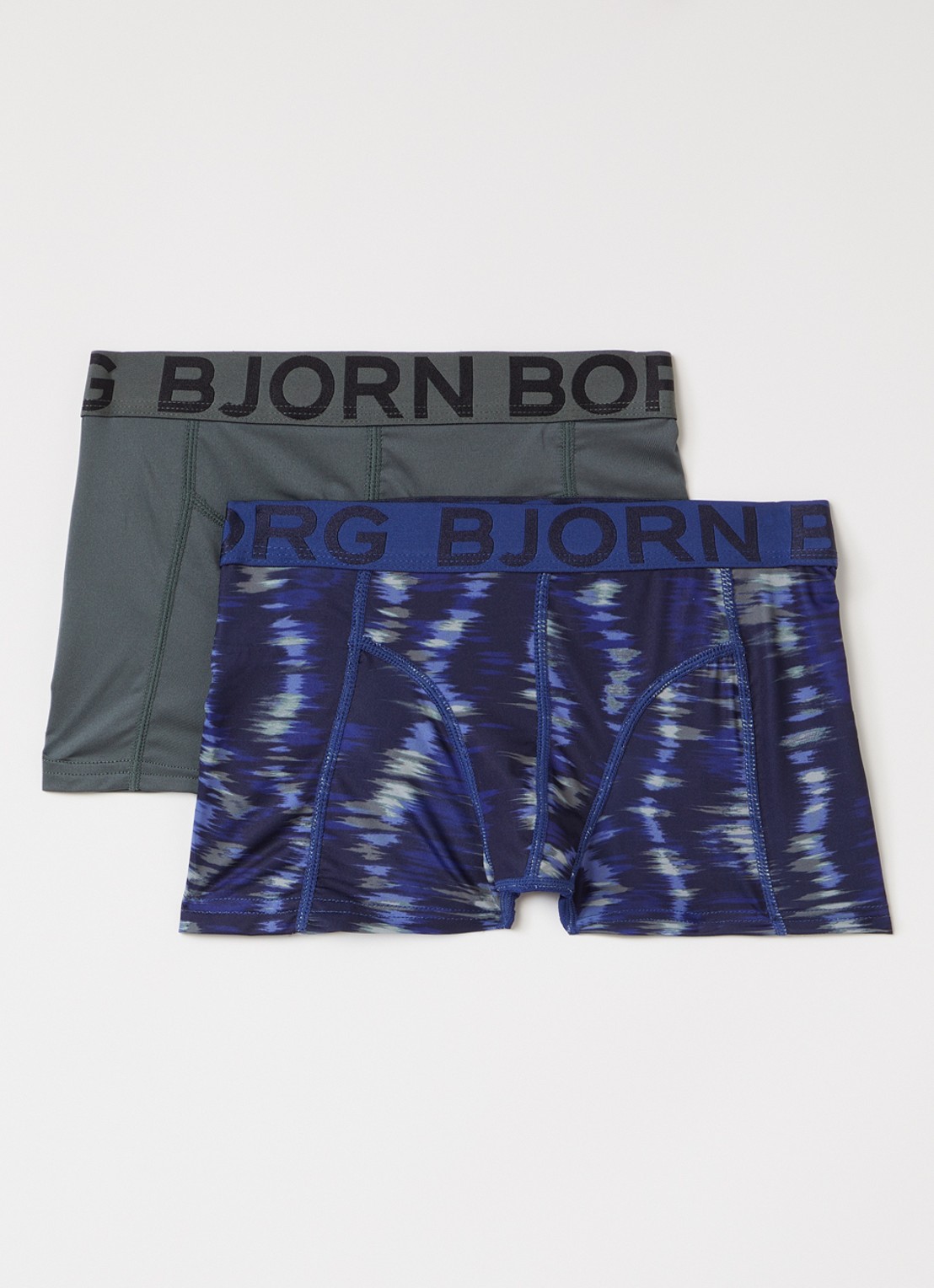 Björn Borg Boxershorts met logoband in 2-pack - voorkant groen