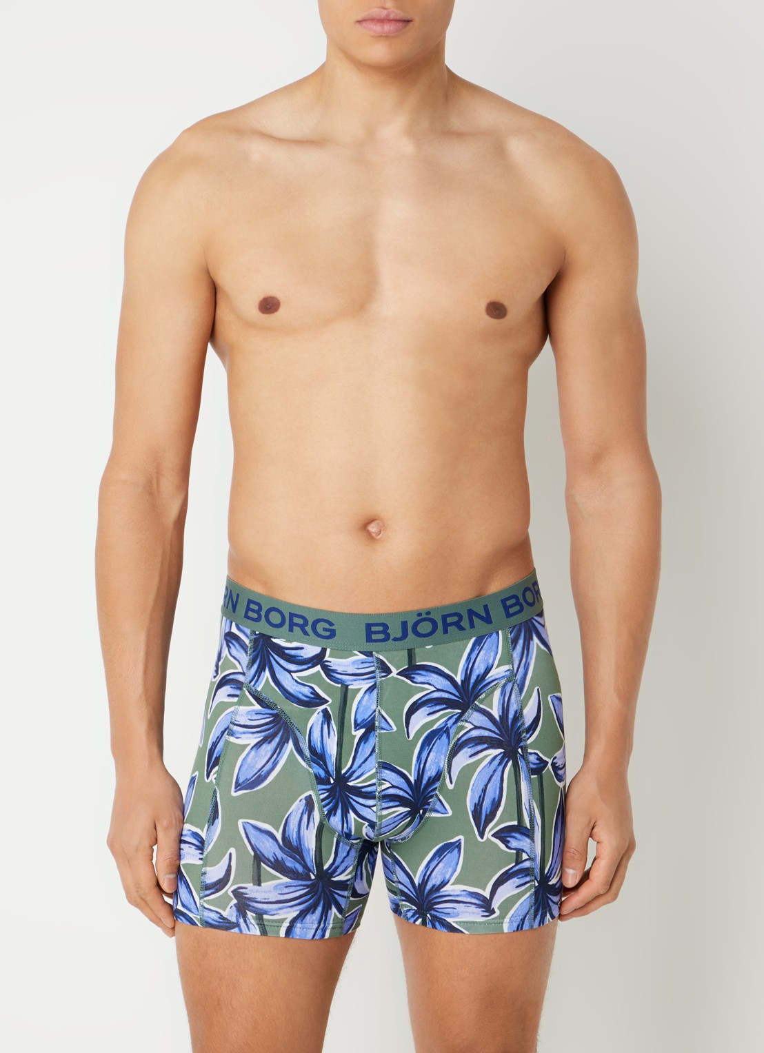 Björn Borg Boxershorts met logoband in 3-pack - detail 4 legergroen