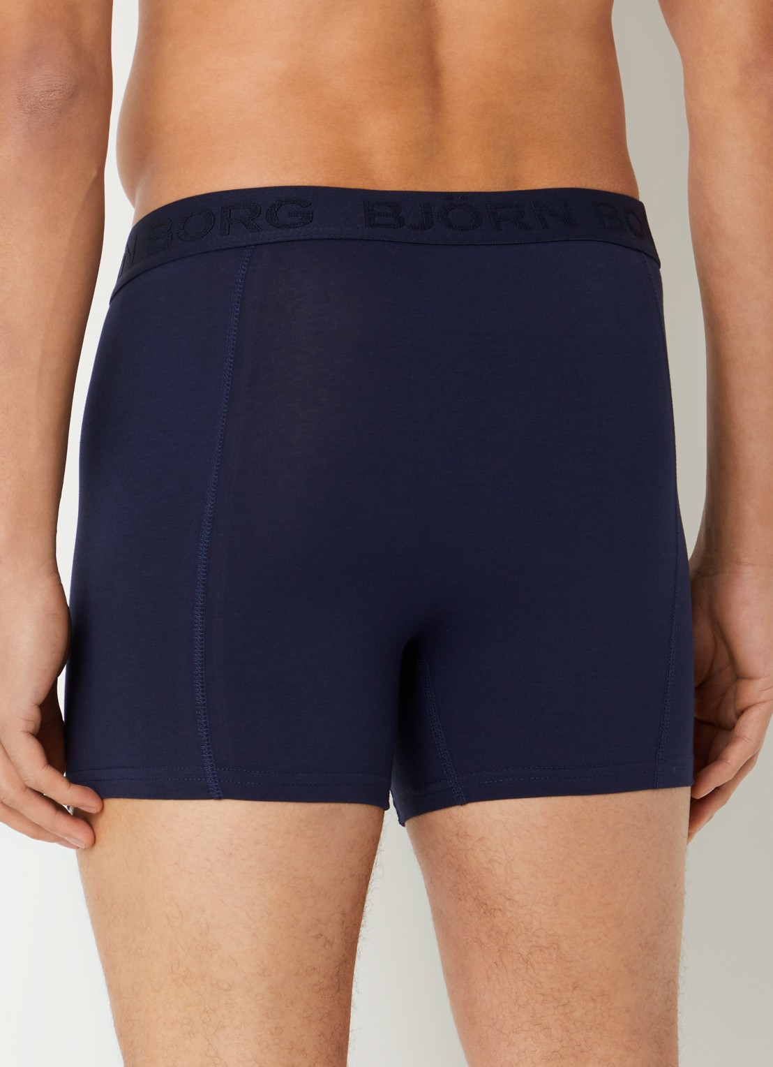 Björn Borg Boxershorts met logoband in 3-pack - achterkant 4 blauw