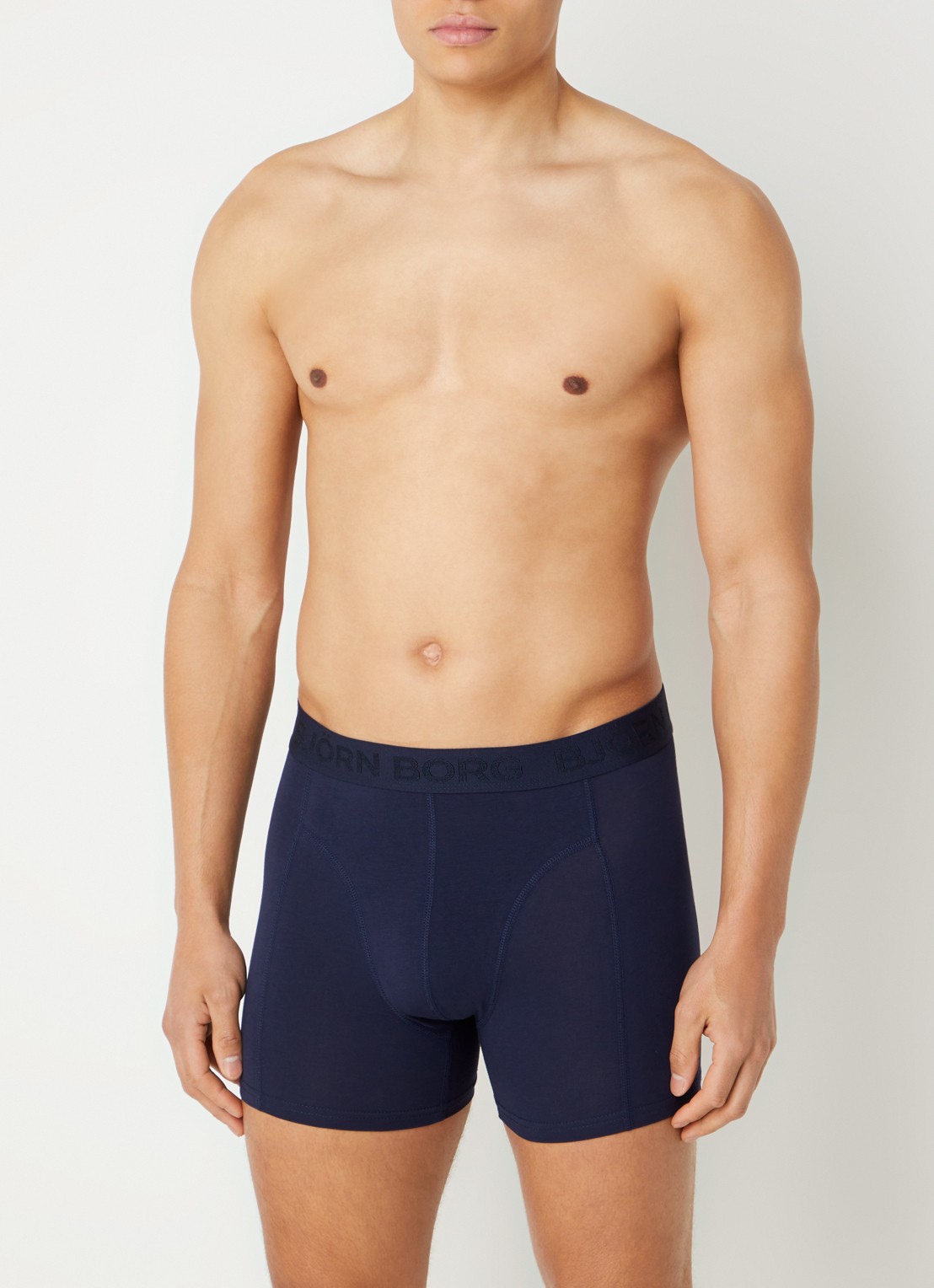 Björn Borg Boxershorts met logoband in 3-pack - detail blauw