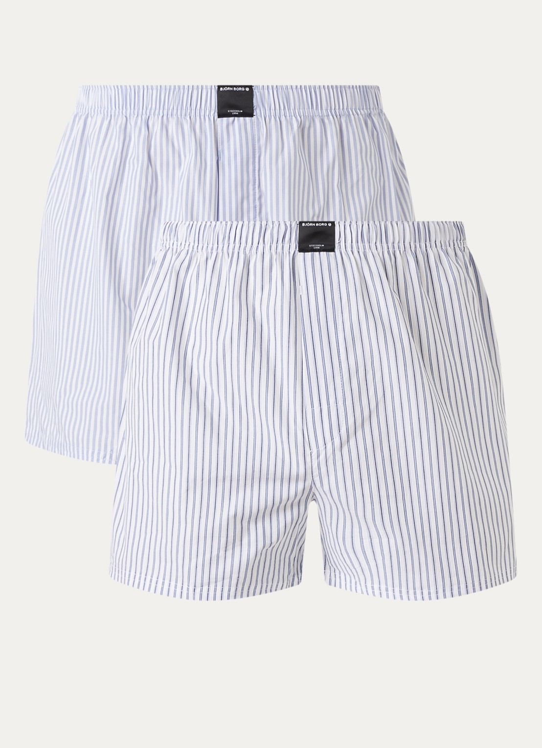 Björn Borg Boxershorts met logoband in 3-pack - voorkant 2 blauw