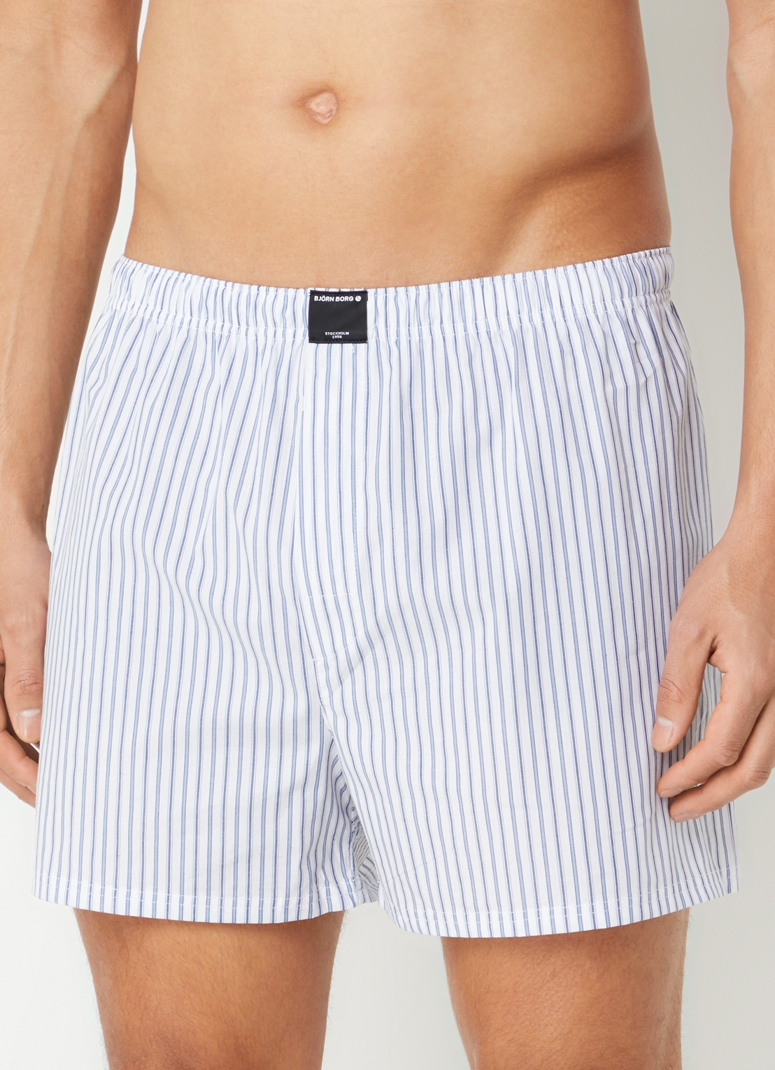 Björn Borg Boxershorts met logoband in 3-pack - voorkant 3 blauw