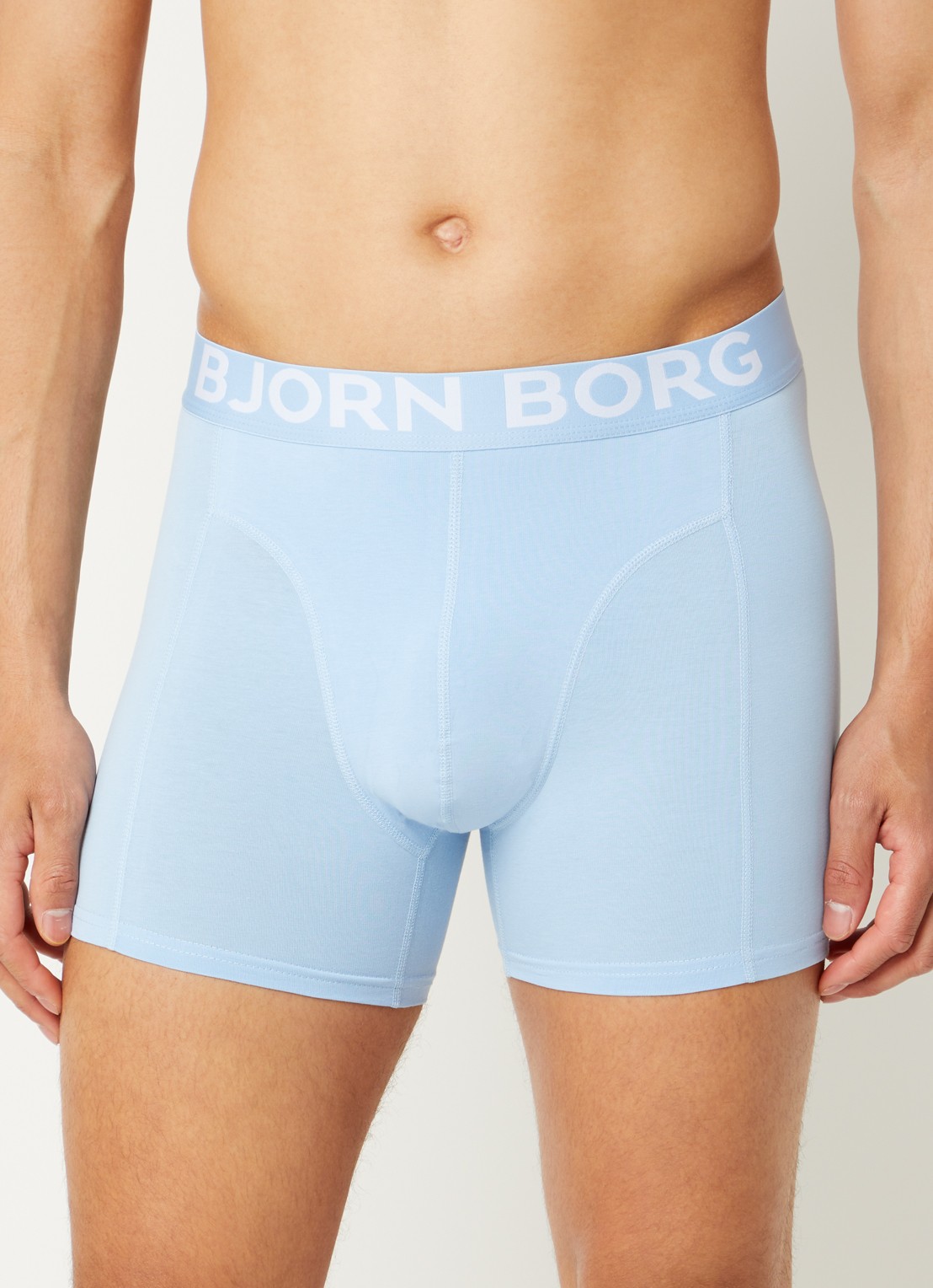 Björn Borg Boxershorts met logoband in 3-pack - voorkant 3 blauw