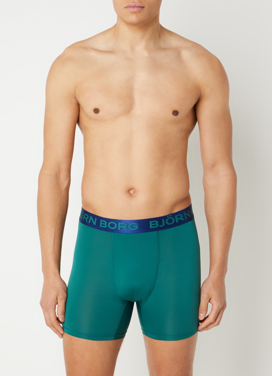 Björn Borg Boxershorts met logoband in 3-pack - detail donkerblauw