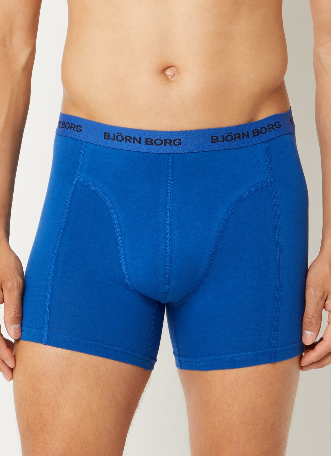 Björn Borg Boxershorts met logoband in 3-pack - voorkant 3 blauw