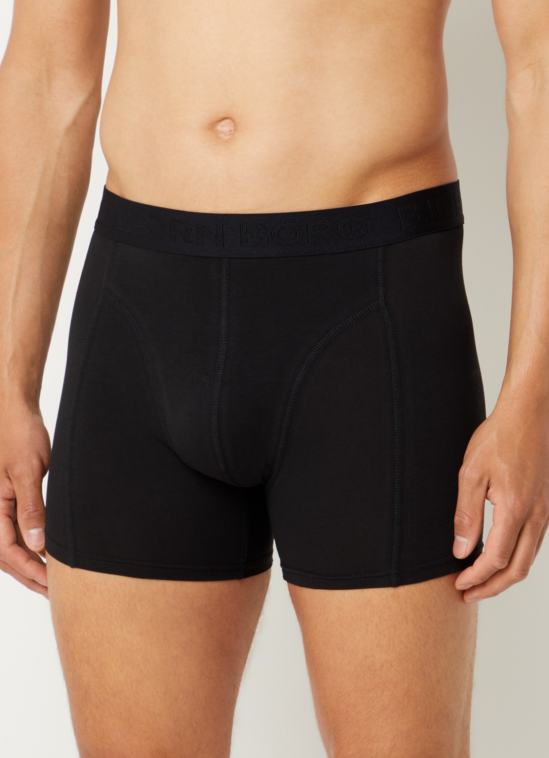 Björn Borg Boxershorts met logoband in 3-pack - voorkant 2 donkerblauw
