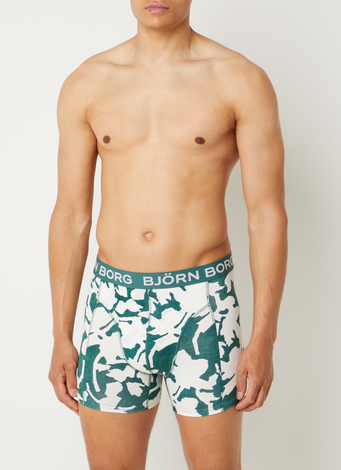 Björn Borg Boxershorts met logoband in 3-pack - detail 4 olijfgroen