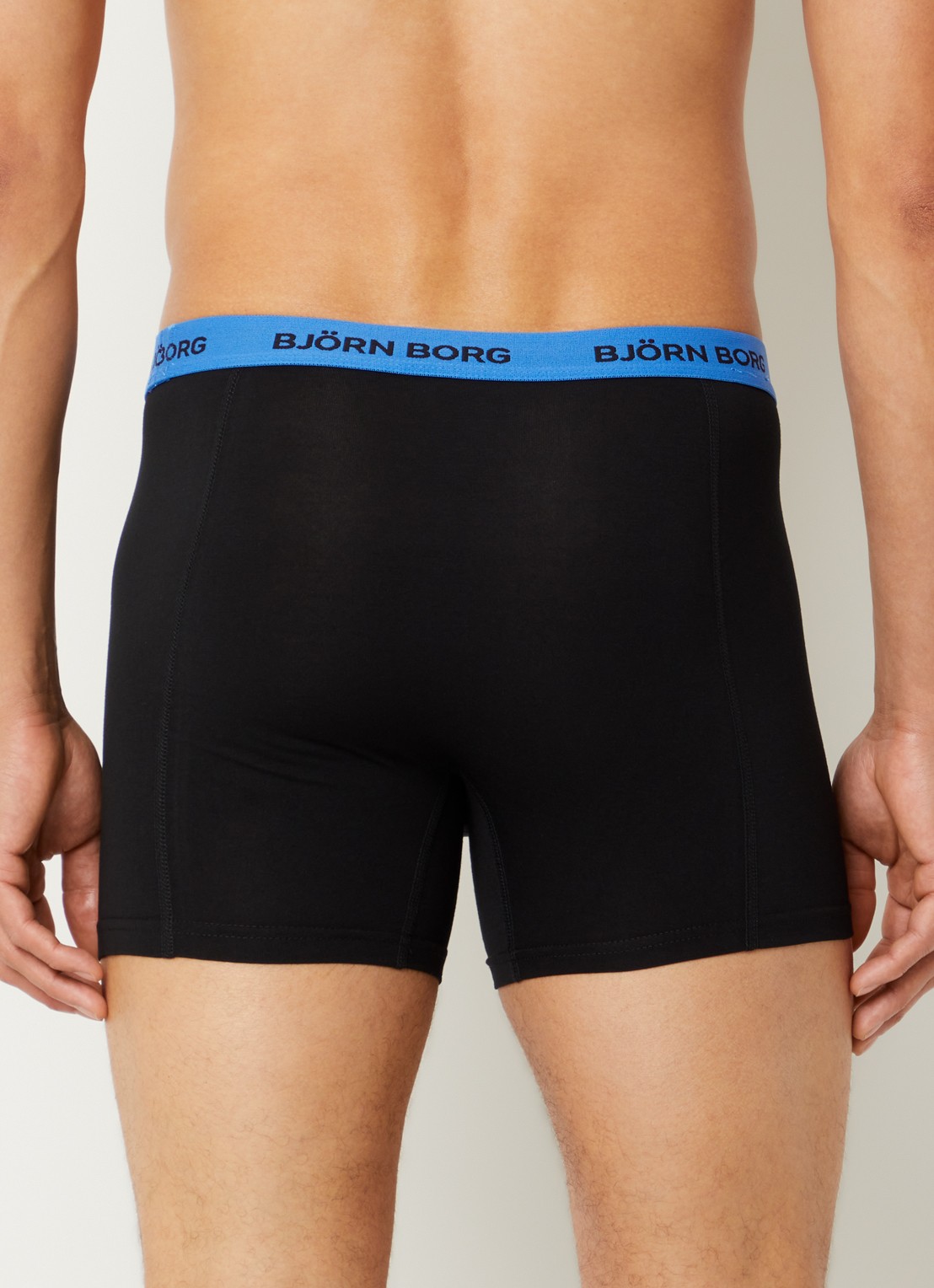 Björn Borg Boxershorts met logoband in 3-pack - achterkant 4 zwart