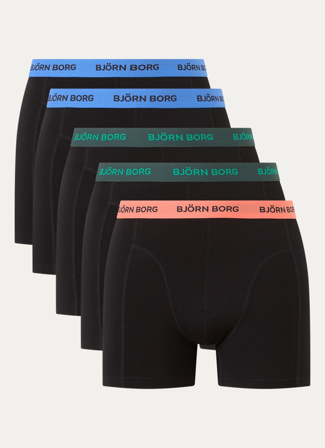 Björn Borg Boxershorts met logoband in 3-pack - voorkant zwart