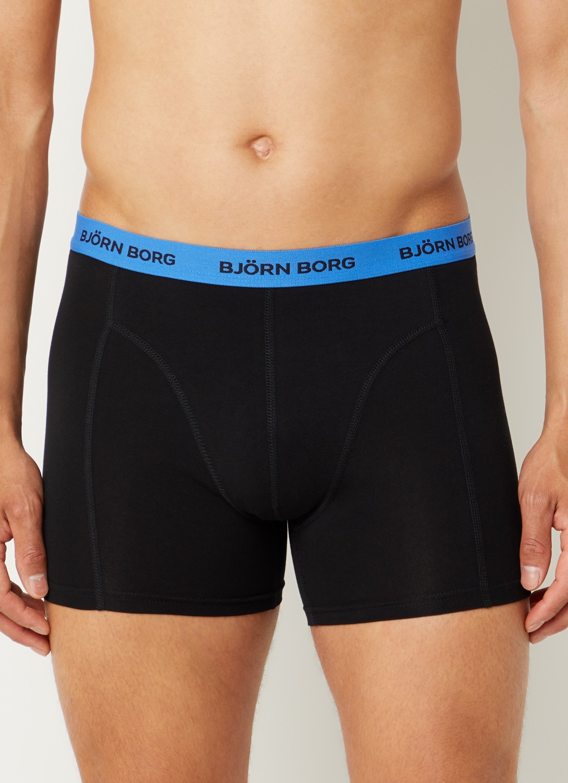 Björn Borg Boxershorts met logoband in 3-pack - voorkant 2 donkerblauw